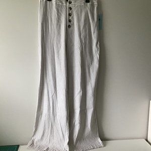 Antonio Melani Pants 12 NWT $139 Ivory and Brown Stripe